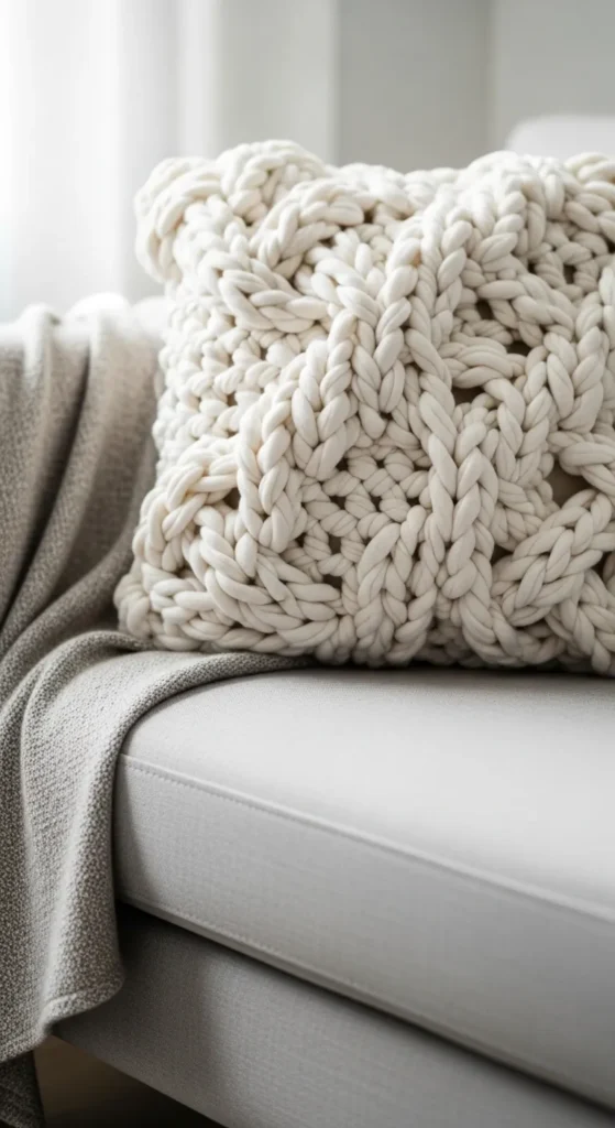 Knotted Crochet Pillow