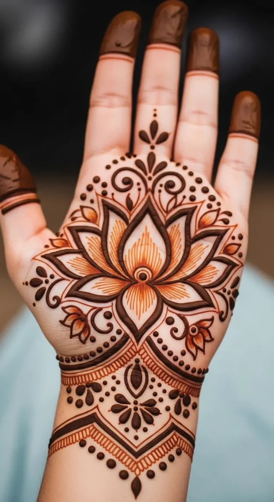 Lotus Flower Palm Design