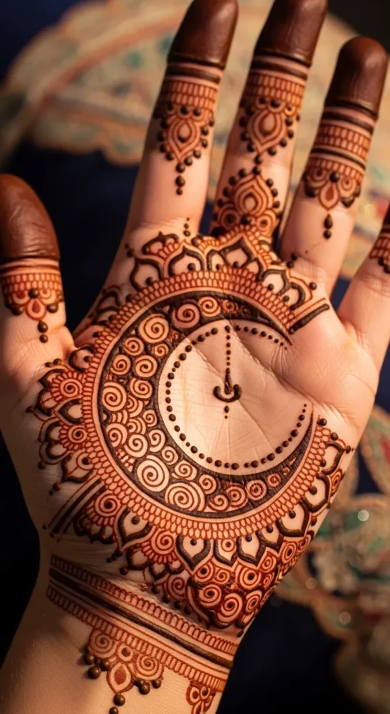 Mandala Crescent Moon Design