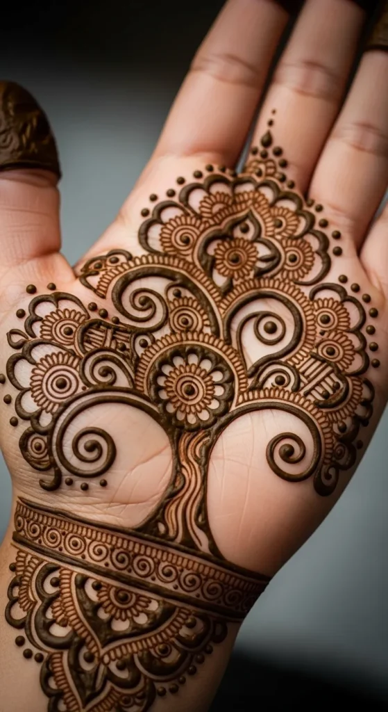 Mandala Spiral Tree Design