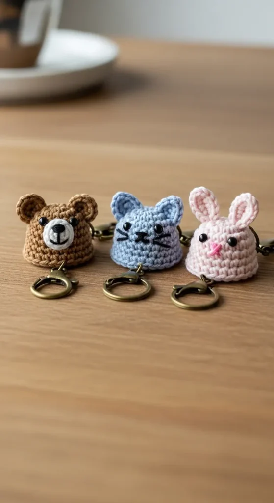 Mini Animal Hats Keychains