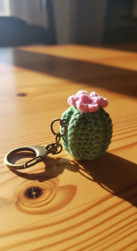 Mini Crochet Cactus Keychain