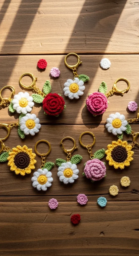 Mini Flower Keychains