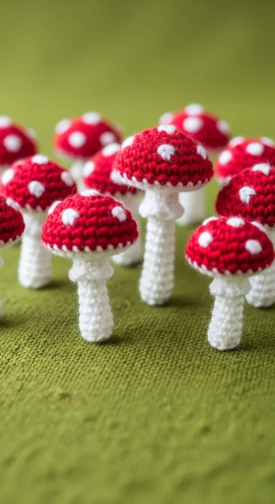 Mini Mushroom Keychains