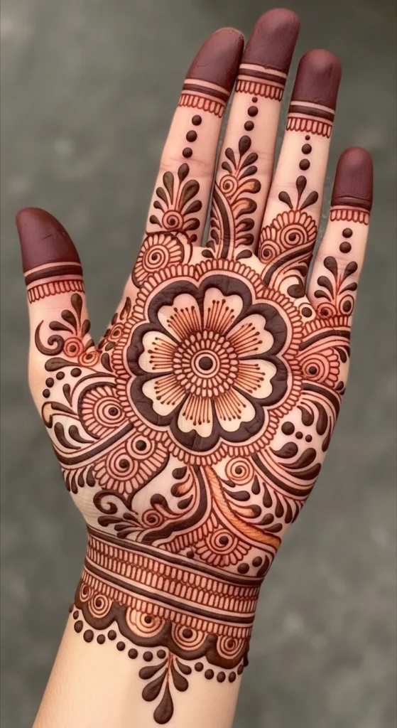 Palm-Centered Flower