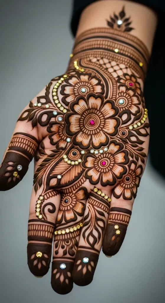  Royal Henna Design with Stones