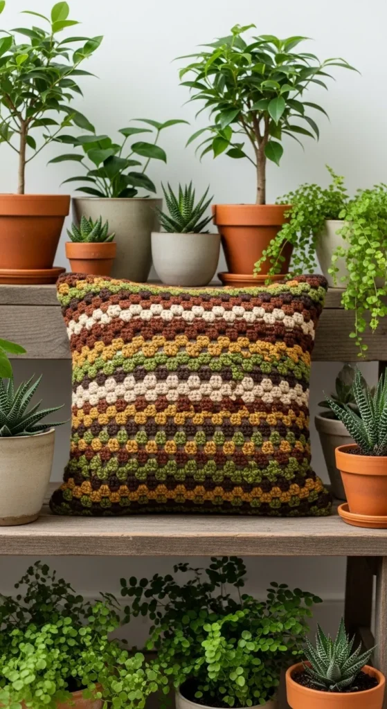 Rustic Earth-Tone Pillow