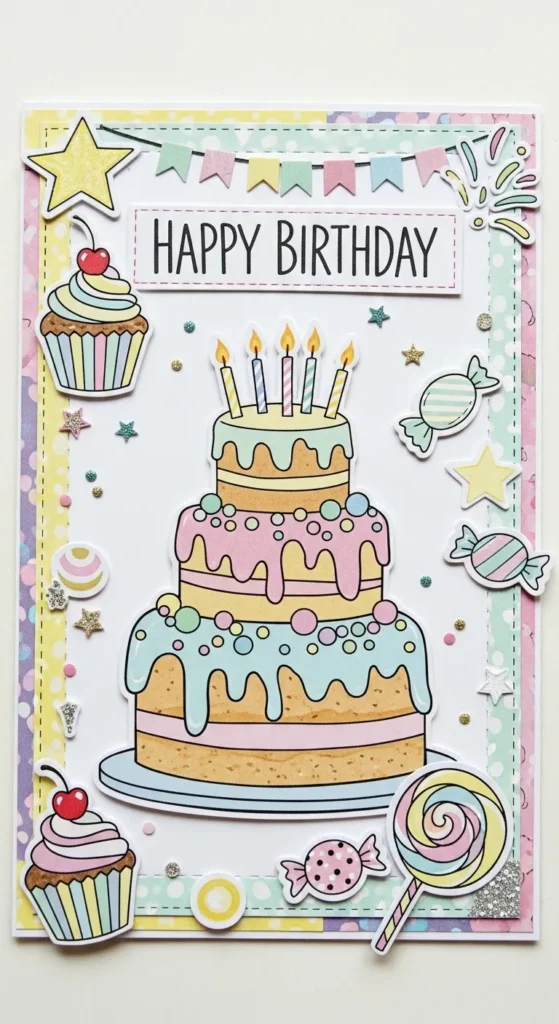 Scrapbook with Birthday Cake Theme