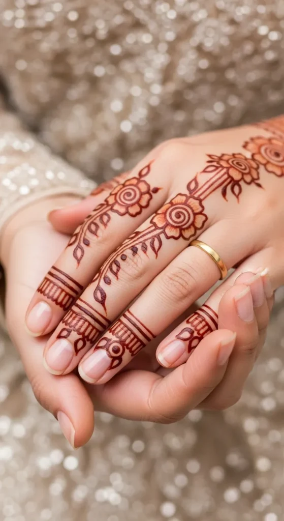 Simple Rose Motif on Fingers