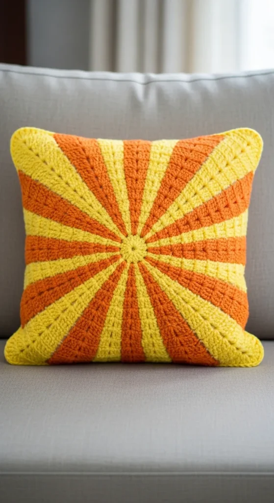 Starburst Crochet Pillow