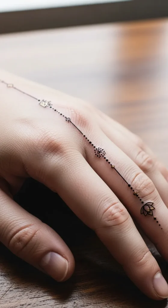 Straight Line with Dot Accents