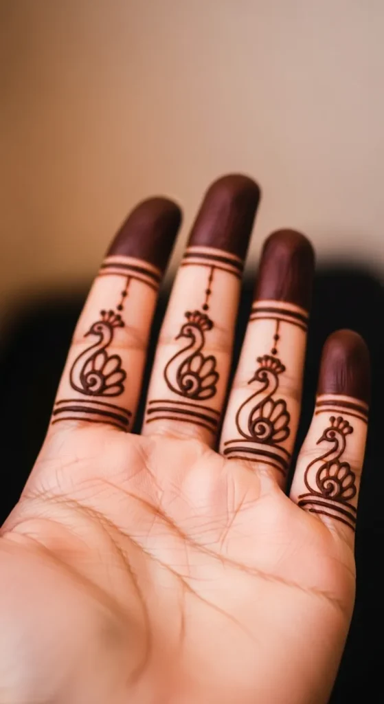 Subtle Peacocks on the Fingers