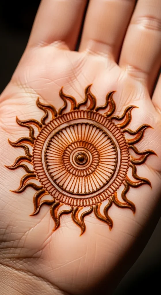 Sun Motif Mehndi
