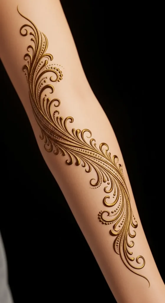  Swirling Line with Dot Accents