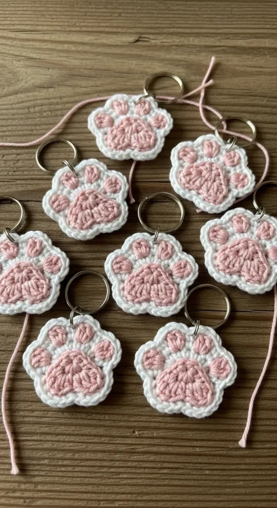 Tiny Animal Paw Keychains