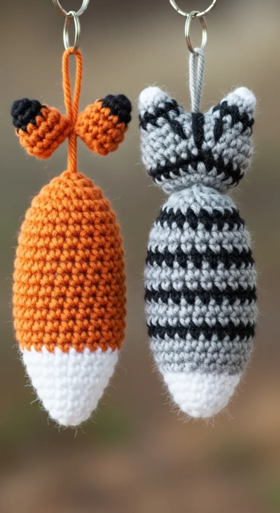 Tiny Animal Tail Keychains