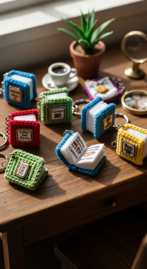  Tiny Book Keychains