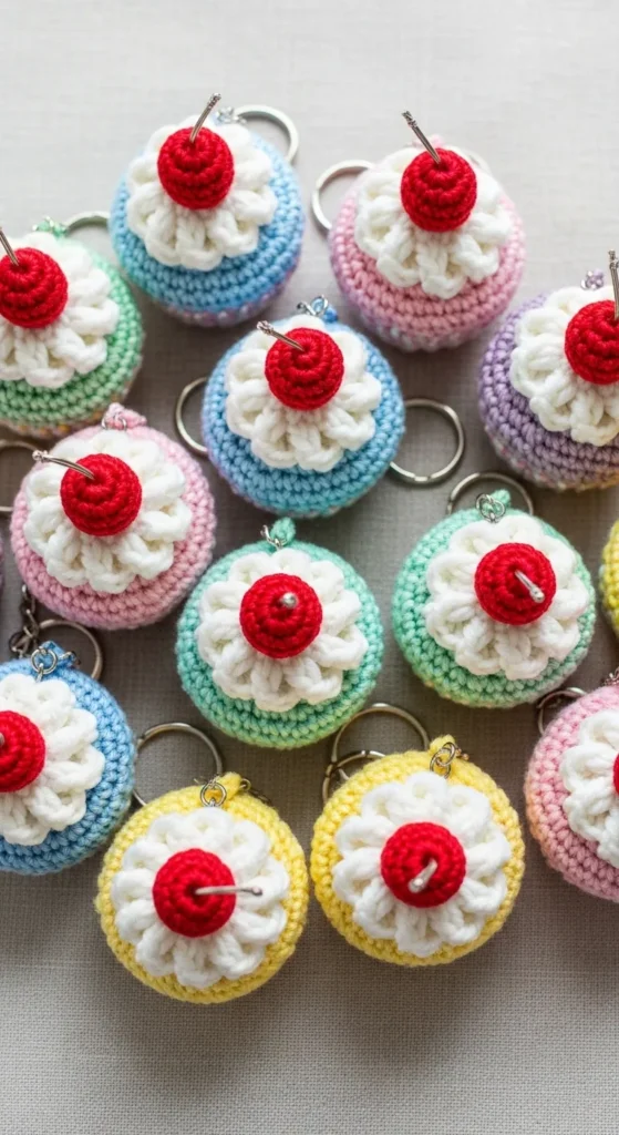 Tiny Cupcake Keychains