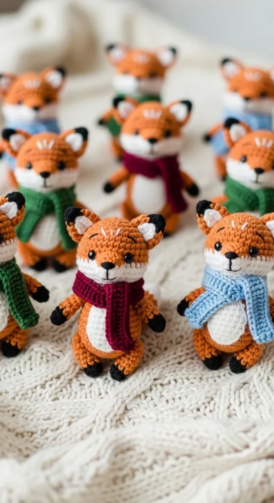 Tiny Foxes with Scarves