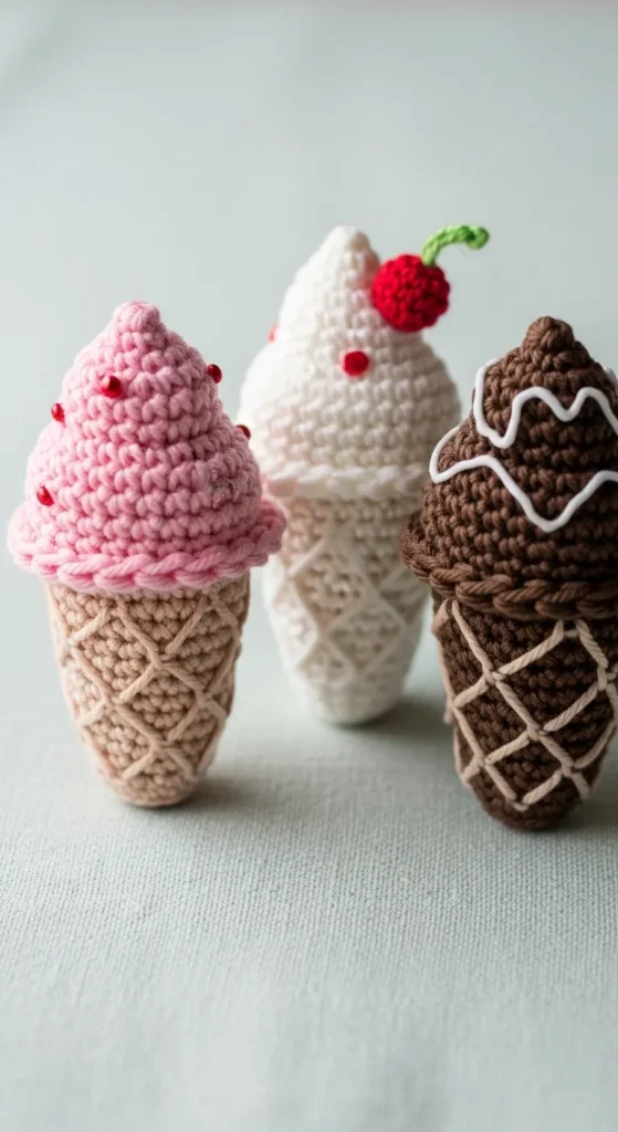 Tiny Ice Cream Keychains
