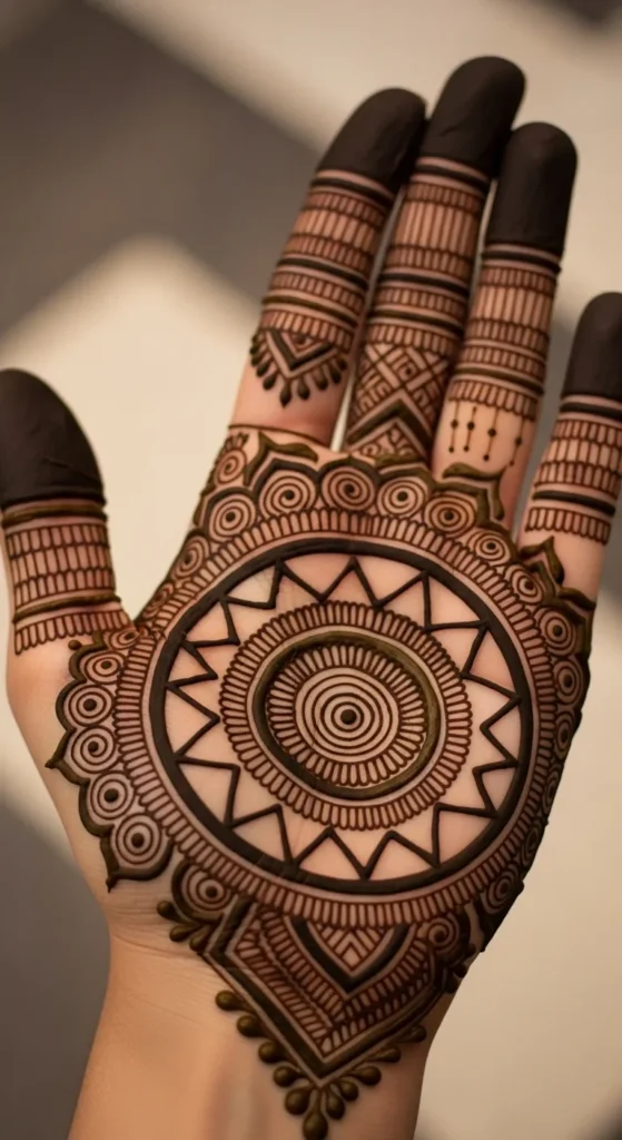 Traditional Mandala Design with Geometric Shapes