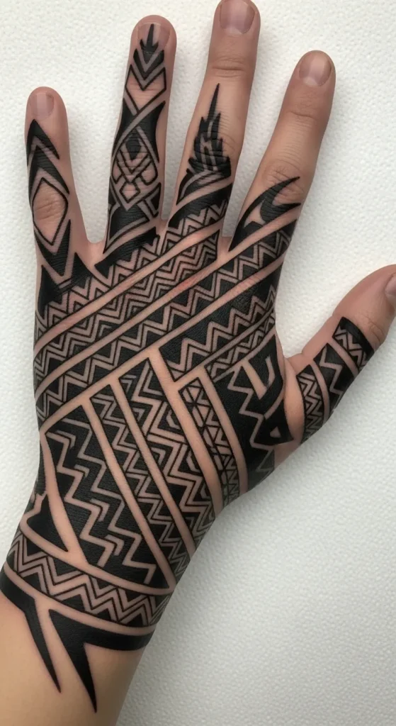 Tribal Palm Mehndi Design