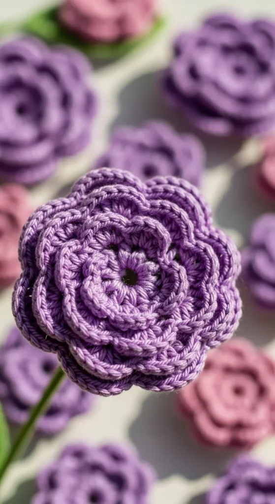 Violet Crochet Flower