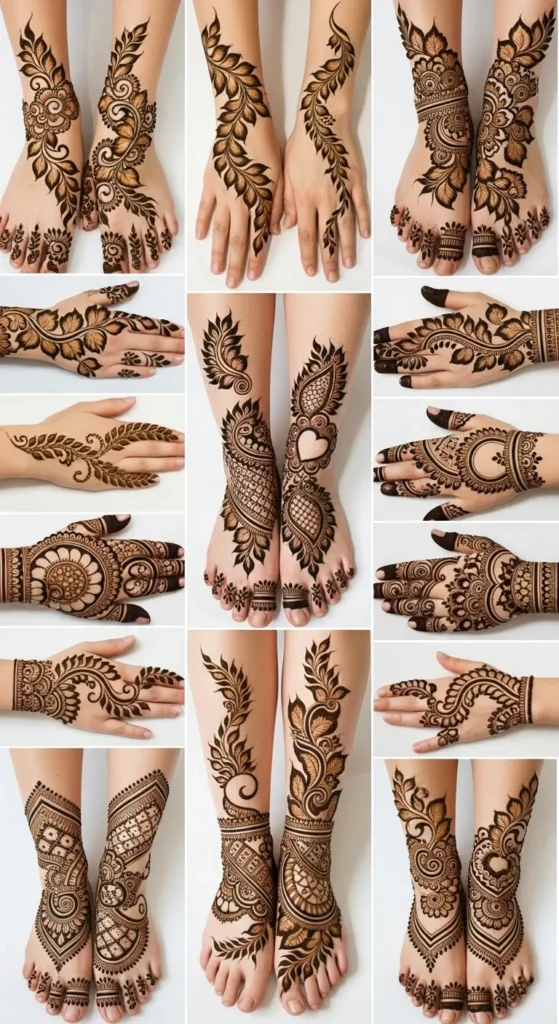 leafy mehndi designs