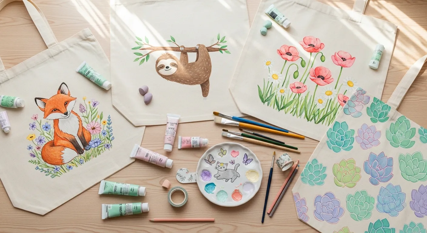 28 Unique Cute Tote Bag Painting Ideas for Adorable and Giftable Designs