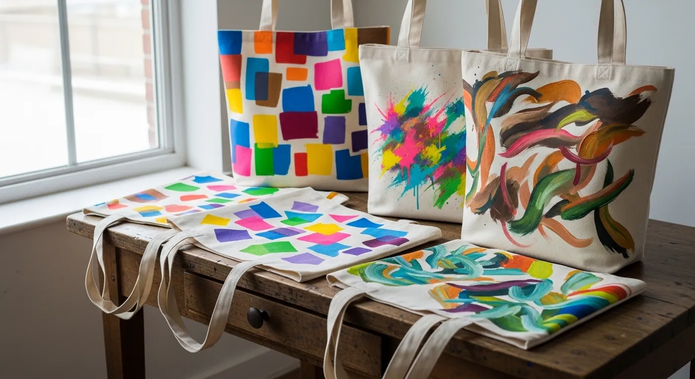 29 Bold abstract tote bag painting ideas for Modern and Eye-Catching Fashion