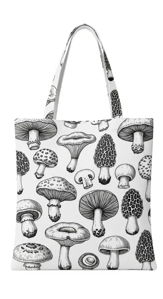  Black and White Sketch Mushrooms