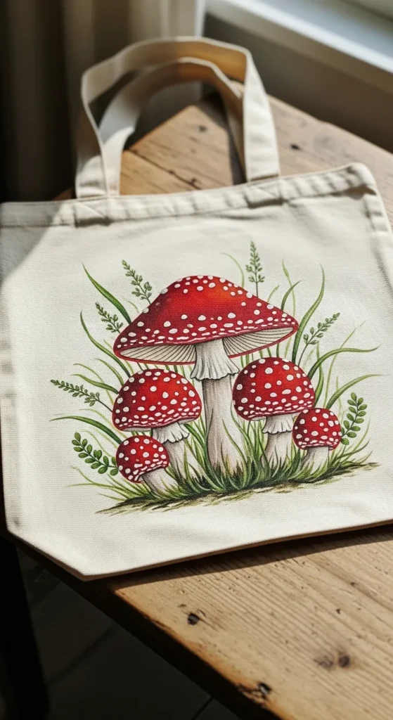 Classic Red Cap Mushroom Cluster