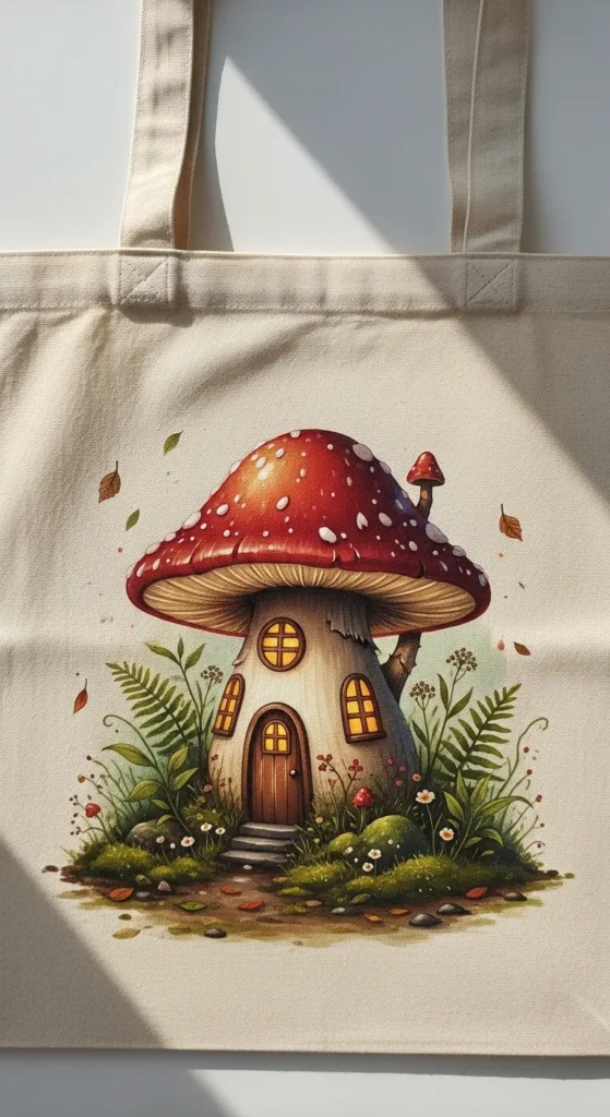 Fairy Mushroom Cottage Scene