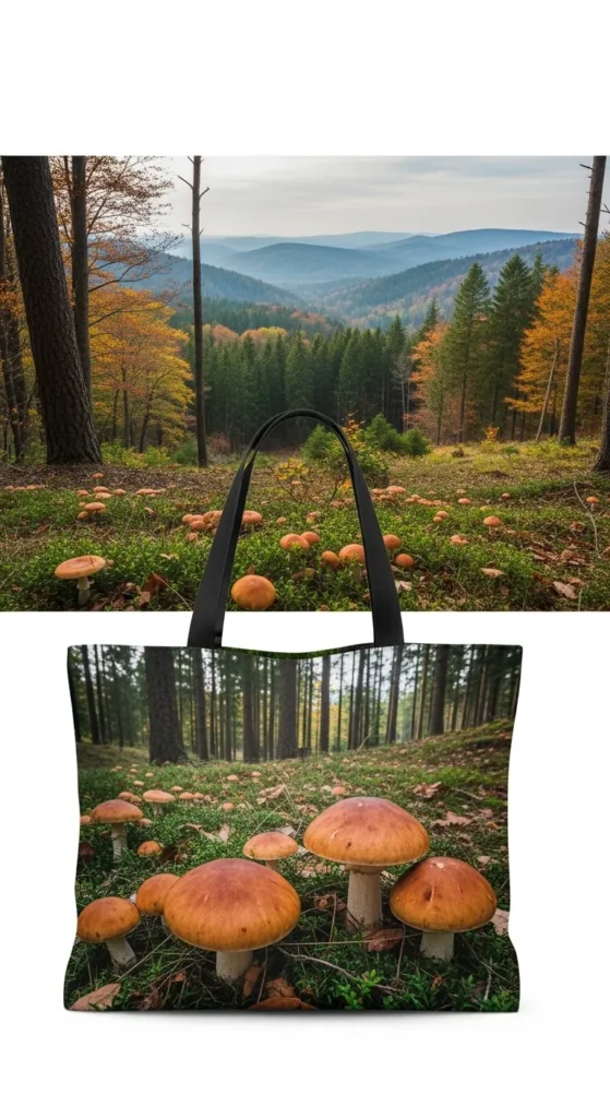  Forest Landscape with Mushrooms