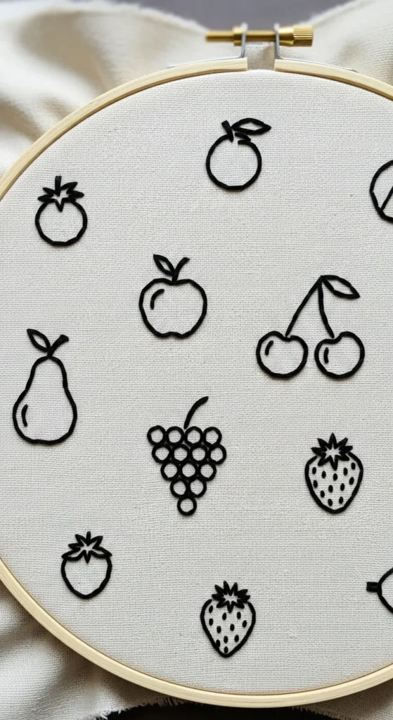  Mini Fruit Outline Designs