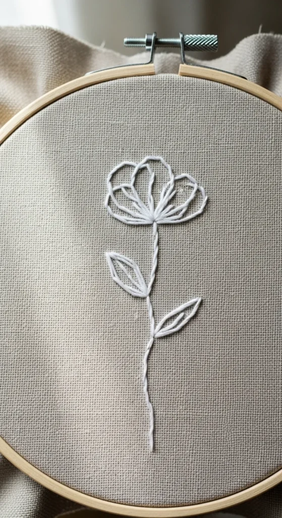 Minimal Line Flower Stitch