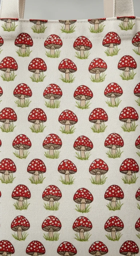 Repeating Tiny Mushroom Pattern