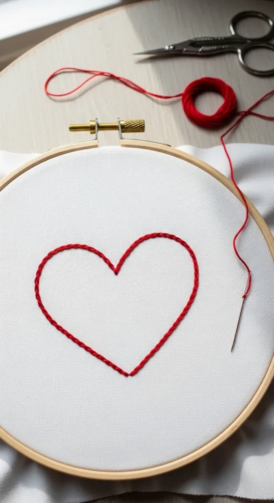 Simple Heart Outline Stitch