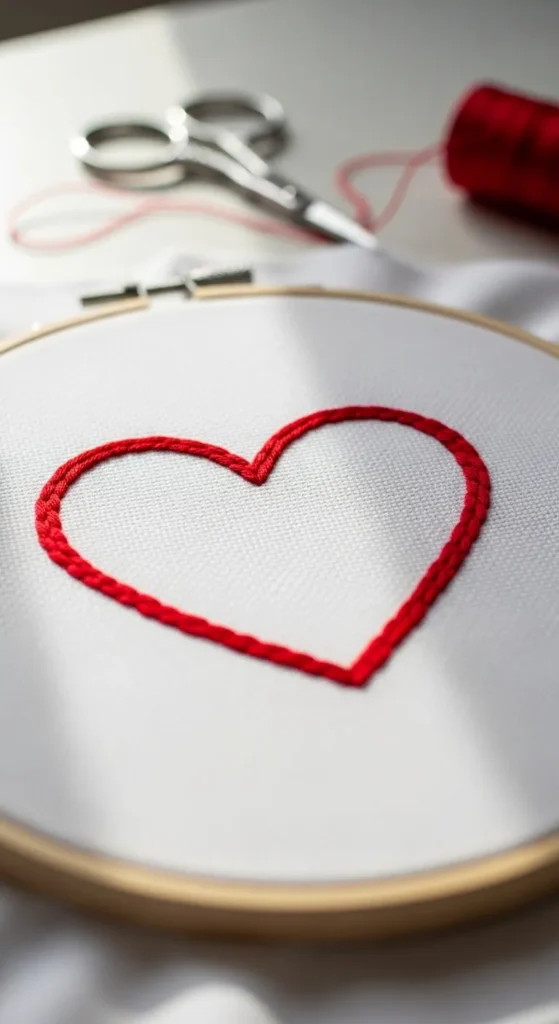 Simple Heart Outline Stitch