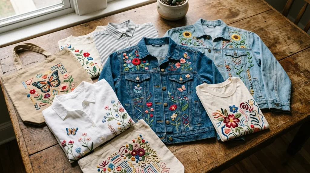 22 Bold hand embroidery designs on clothes for Personalized and Fashionable Details