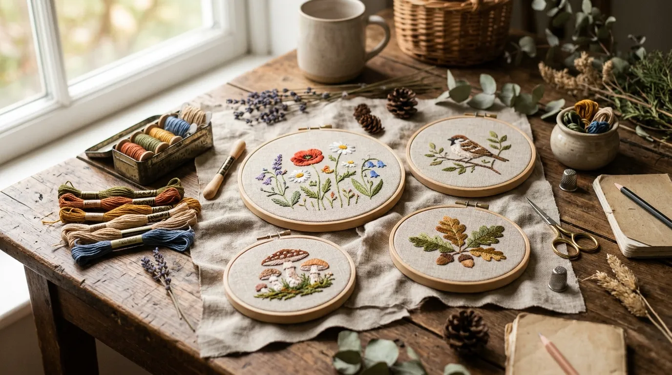 27 Cozy nature embroidery designs for Relaxing and Organic Handmade Beauty