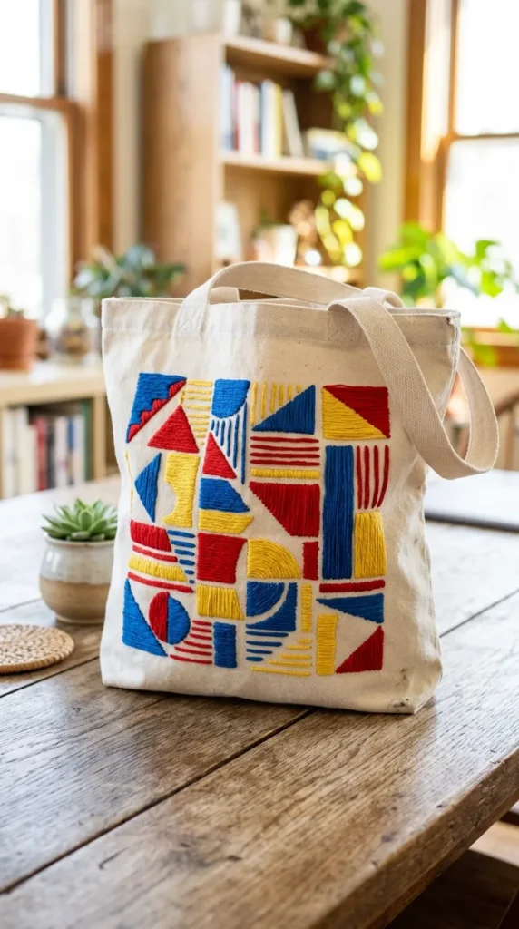 Abstract Color Block Embroidery