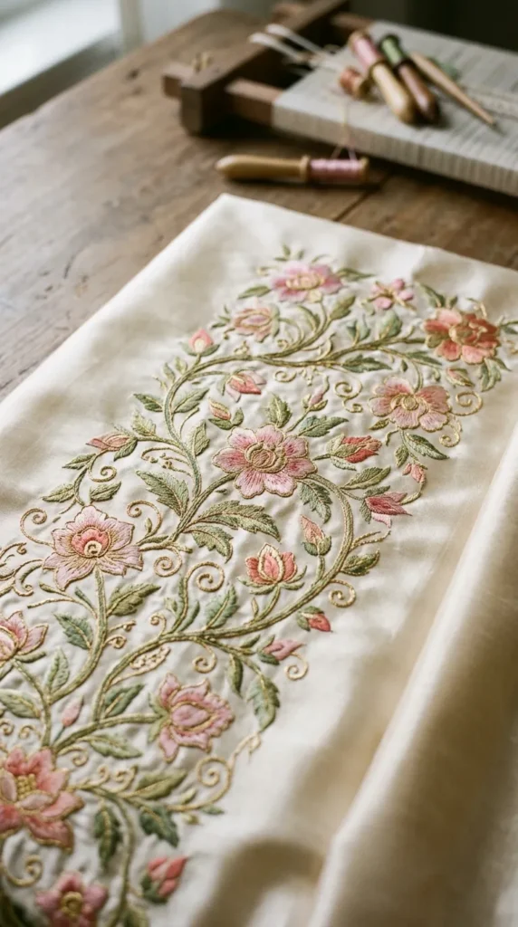 Cambodian Silk Thread Floral Art