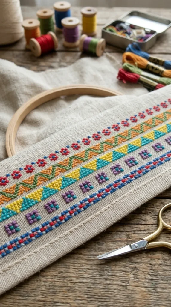 Cross Stitch Edge Line