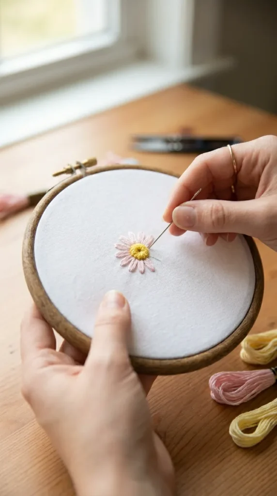 Embroidering a Simple Flower

