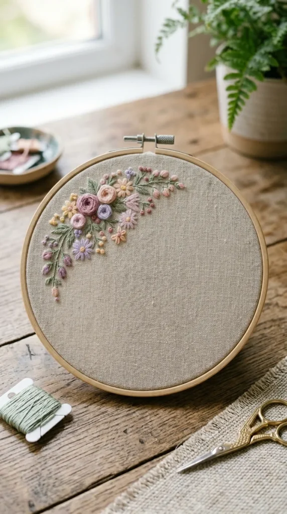 Floral Corner Hoop Design
