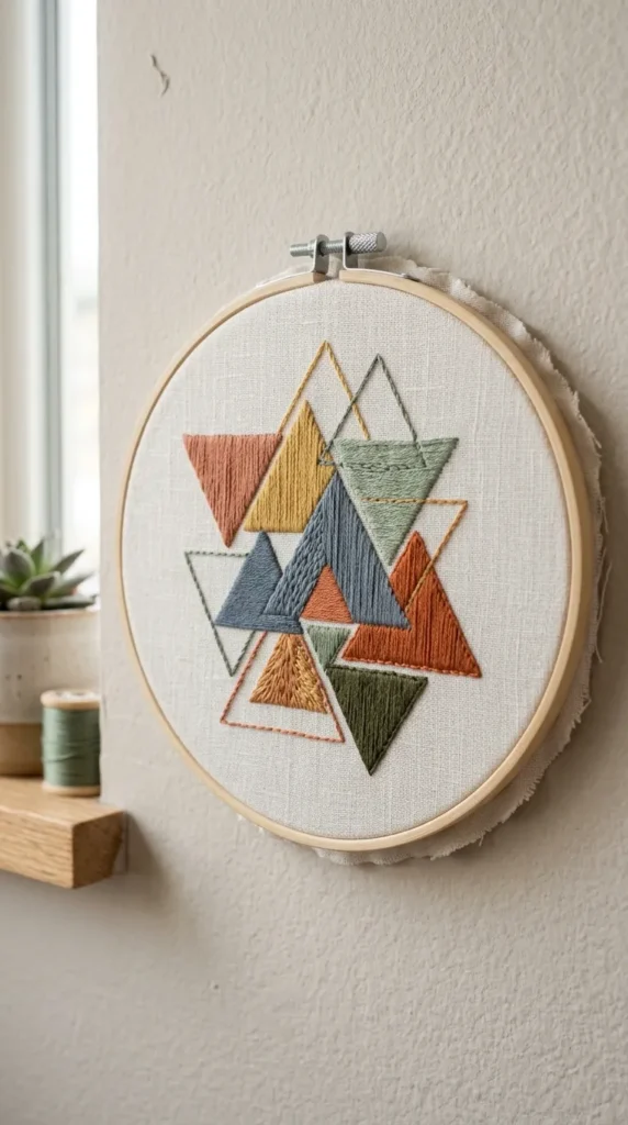 Geometric Triangle Pattern Hoop