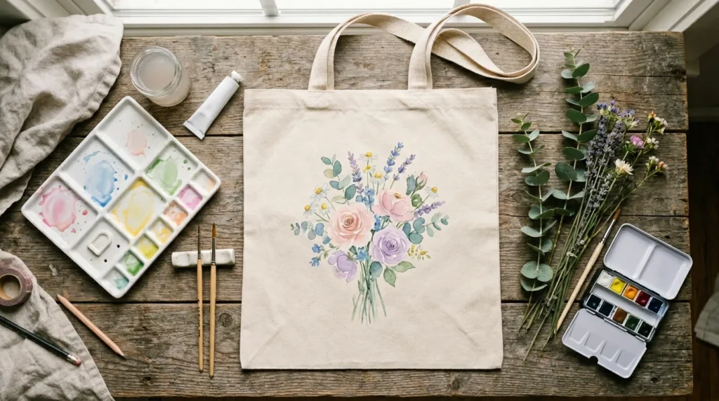 How to Paint Flowers on a Tote Bag for a Soft and Pretty Custom Design