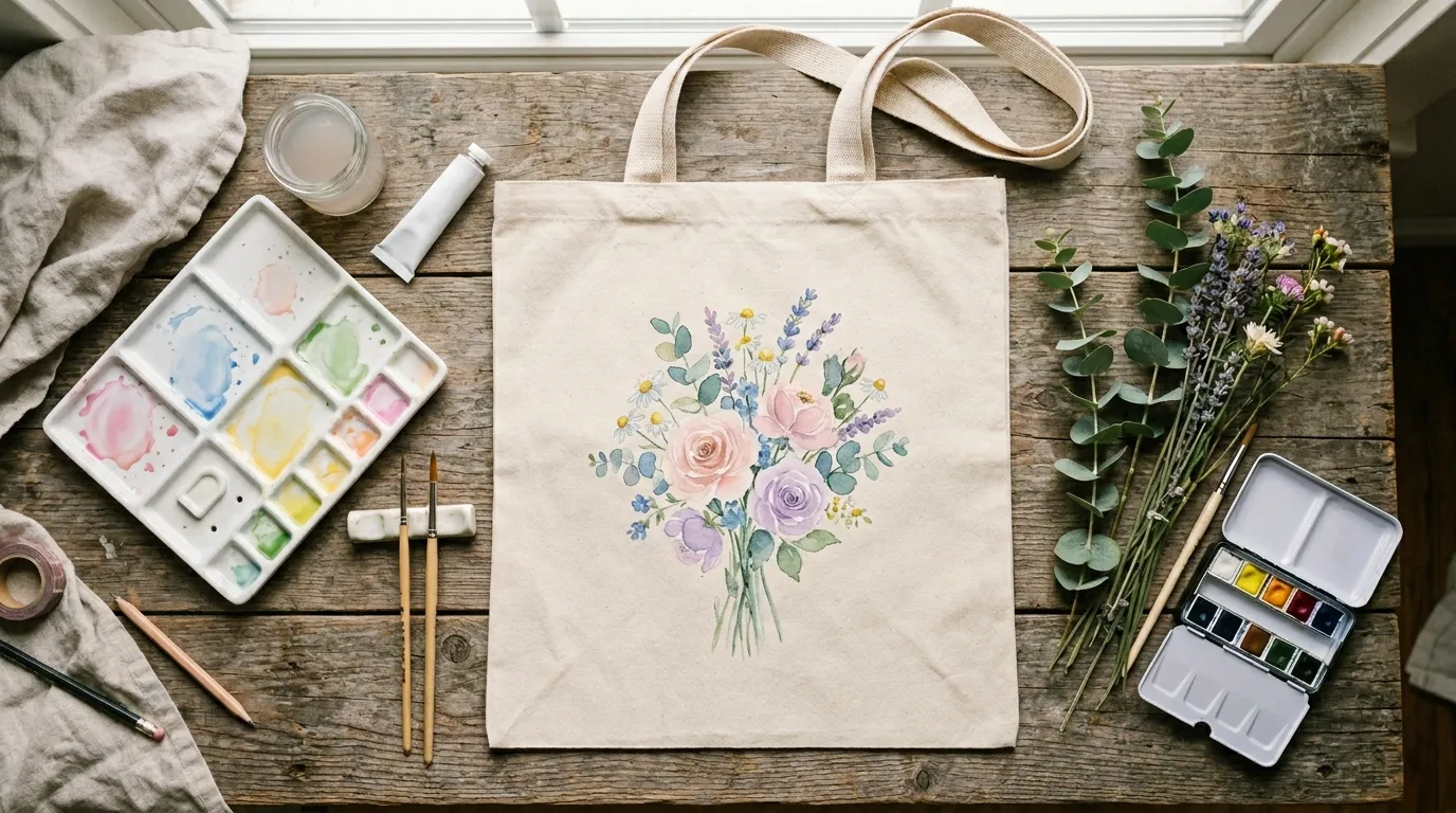 How to Paint Flowers on a Tote Bag for a Soft and Pretty Custom Design