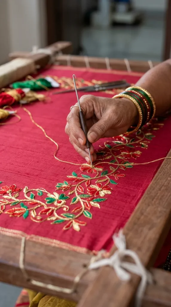Indian Aari Chain Stitch Embroidery